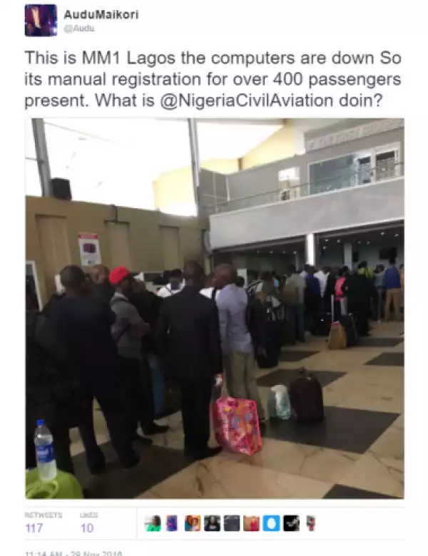Travelers had to undergo manual registration at Murtala Muhammed International Airport, Lagos? (Photo)